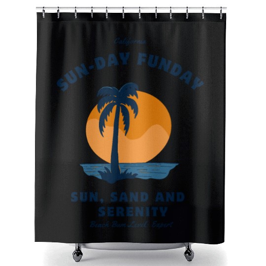 Sun-day funday , California,sun,sand , serenity. Shower Curtains
