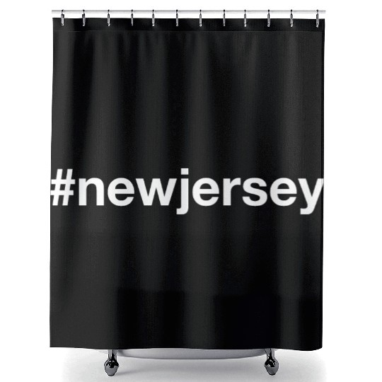 NEW JERSEY Hashtag Shower Curtains