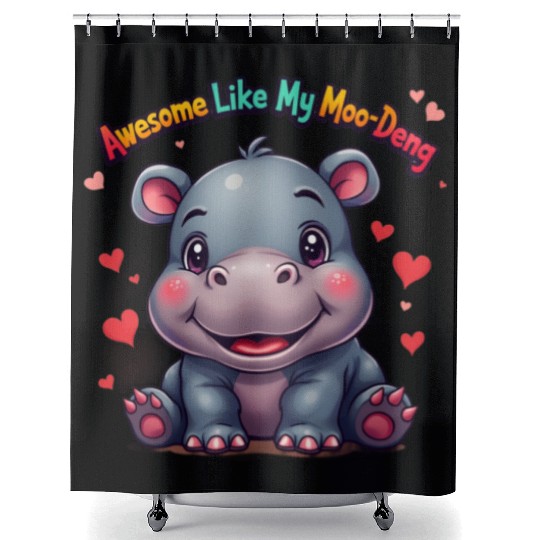 Awesome Like My Moo-Deng: Cool & Cute Farm Animal Shower Curtains