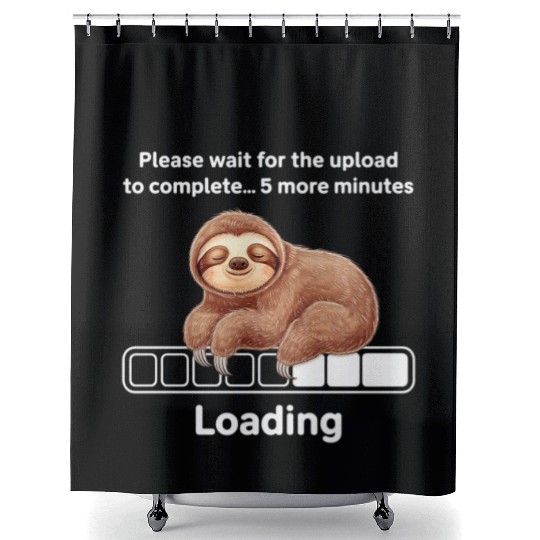 Humorous Sloth Shower Curtains - Loading Graphic Shower Curtains