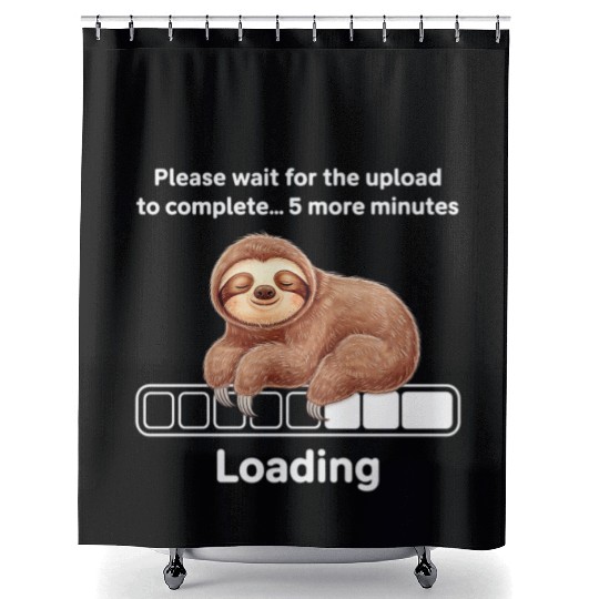Humorous Sloth Shower Curtains - Loading Graphic Shower Curtains