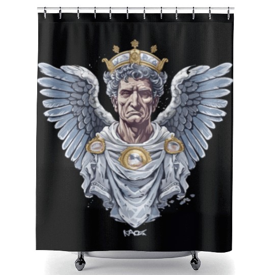 Emperor Caesar with Angel Wings Shower Curtains