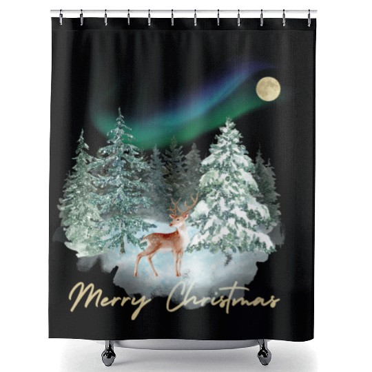 Christmas feeling winter wonderland with nordic Shower Curtains