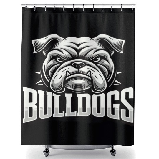 Bulldogs Mascot Back To School Team Spirit Shower Curtains