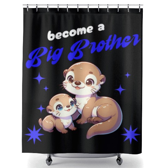 Soon I'll Be A Big Brother, Sweet Otter Brother Shower Curtains