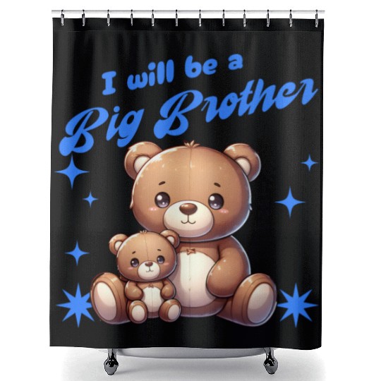 I'm Going To Be A Big Brother Cute Teddy Bears, Shower Curtains