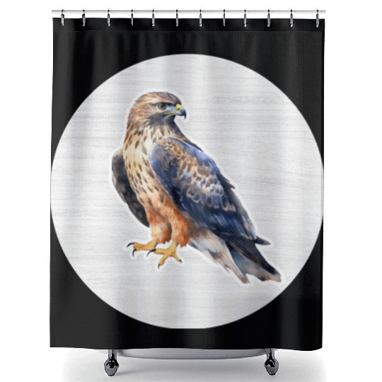 Hawk Watercolor Drawing Shower Curtains
