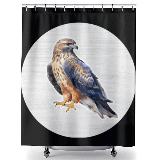 Hawk Watercolor Drawing Shower Curtains