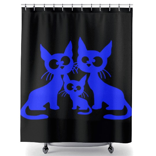 Crazy cat mom dad kitten child kitten family team Shower Curtains