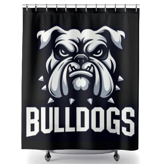 Bulldogs Mascot Back To School Team Spirit Shower Curtains