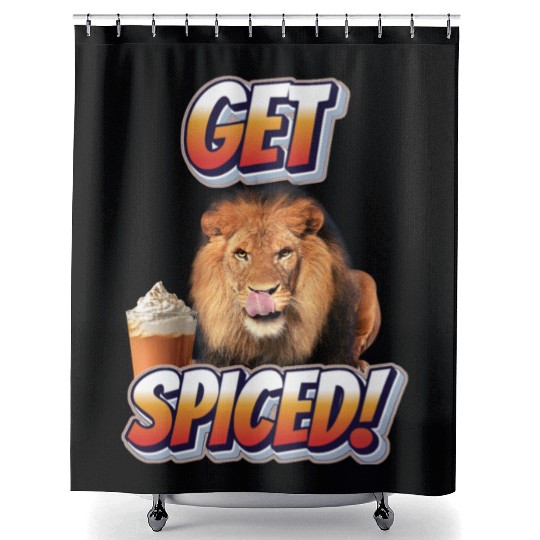 Fierce Lion 'Get Spiced!' Pumpkin Spice Fall Desig Shower Curtains