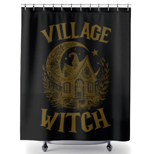 Village Witch Salem Vintage Halloween Shower Curtains