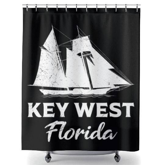 KEY-WEST FLORIDA Sailing Sunshine-State West Keys Shower Curtains