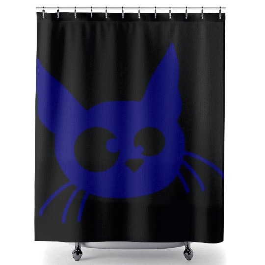 Crazy Cat Squinting Funny Eyes Grimace Fun Cartoon Shower Curtains