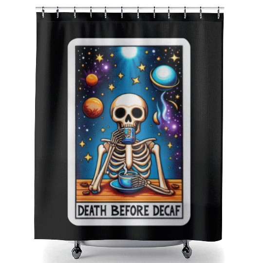 Tarot Card Collection - Death Before Decaf Shower Curtains