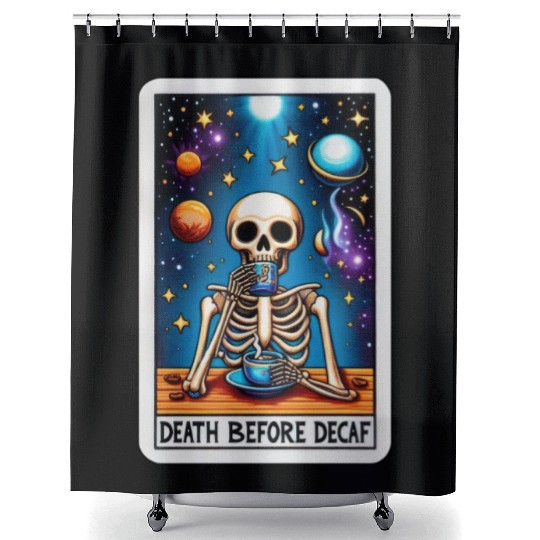 Tarot Card Collection - Death Before Decaf Shower Curtains
