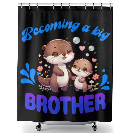 Soon I'll Be A Big Brother, Sweet Otter Brother Shower Curtains