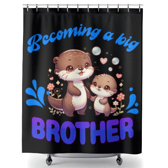 Soon I'll Be A Big Brother, Sweet Otter Brother Shower Curtains