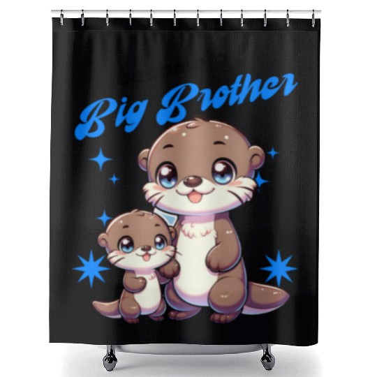Soon I'll Be A Big Brother, Sweet Otter Brother Shower Curtains
