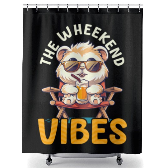 Guinea Pig The Wheekend Vibes Shower Curtains