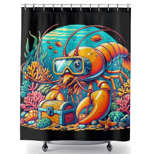 Shrimp Exploration-Underwater Adventure Shower Curtains