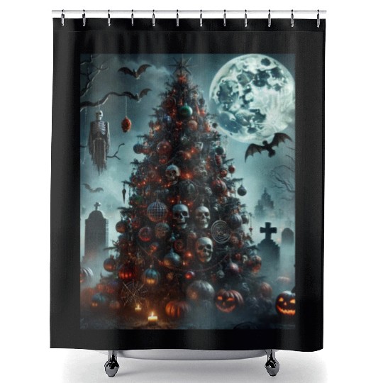 Halloween tree Shower Curtains