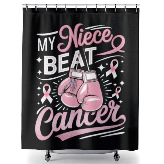 My Niece Beat Cancer Breast Cancer Awareness Shower Curtains