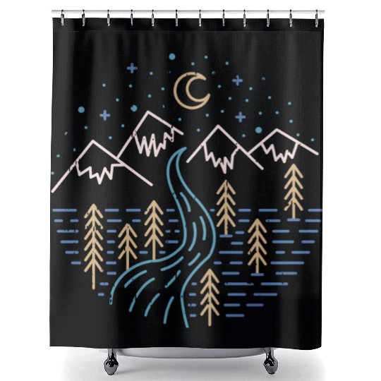 Moonlight River Shower Curtains