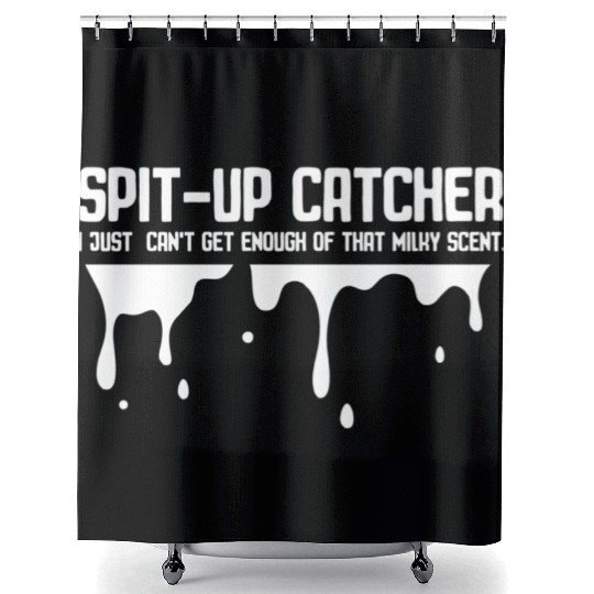 Spit Up Catcher Newborn Dad Joke Burp Shower Curtains