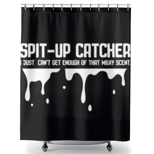 Spit Up Catcher Newborn Dad Joke Burp Shower Curtains