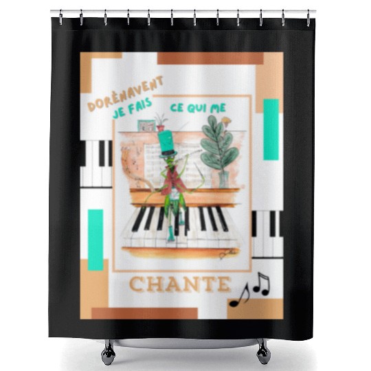 Prodigious cicada Shower Curtains