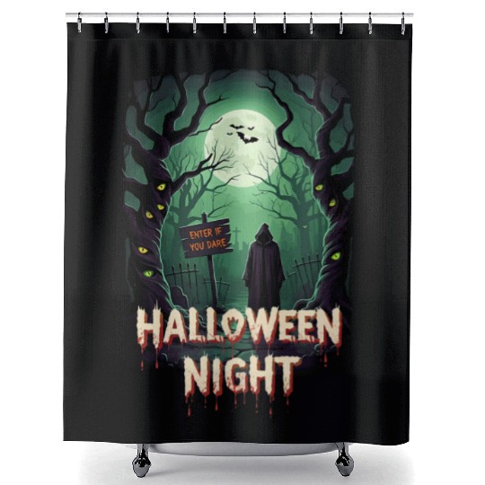 Pumpkin King & Halloween Night Merch Shower Curtains