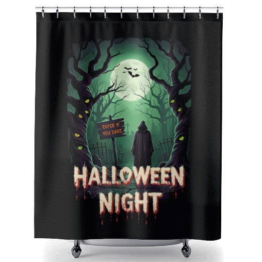 Pumpkin King & Halloween Night Merch Shower Curtains