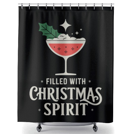 Filled With Christmas Spirit Festive Cocktail Vibe Shower Curtains