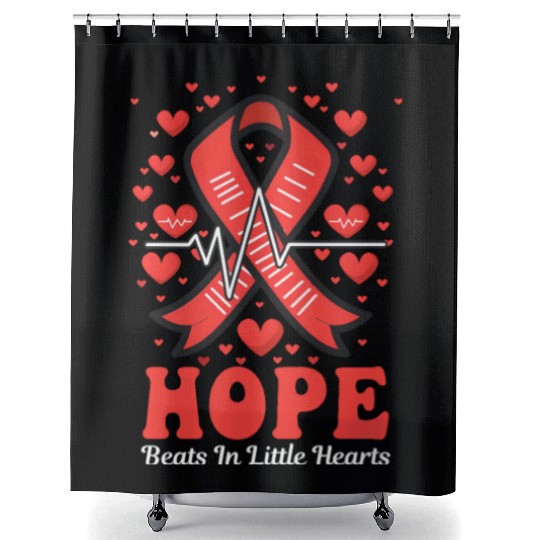CHD Awareness Hope Beats In Little Hearts Shower Curtains