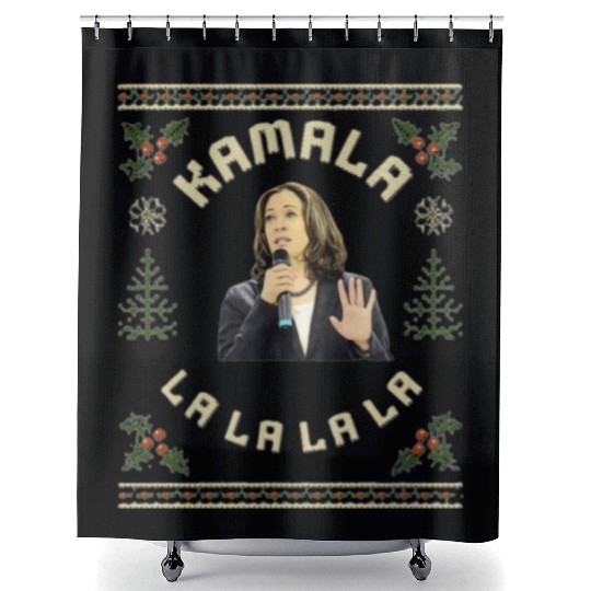Kamala Harris singing Christmas Carol Shower Curtains
