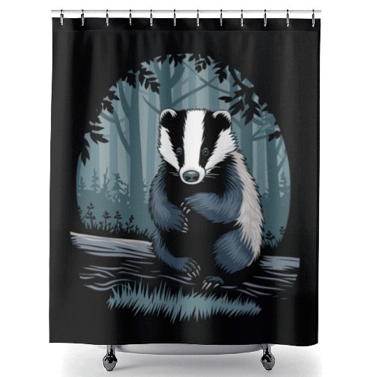 Cottagecore Badge in enchanting Forest Shower Curtains