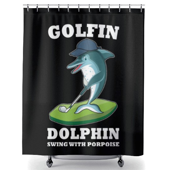 Funny Animal Golfin Dolphin Swing with Porpoise Shower Curtains