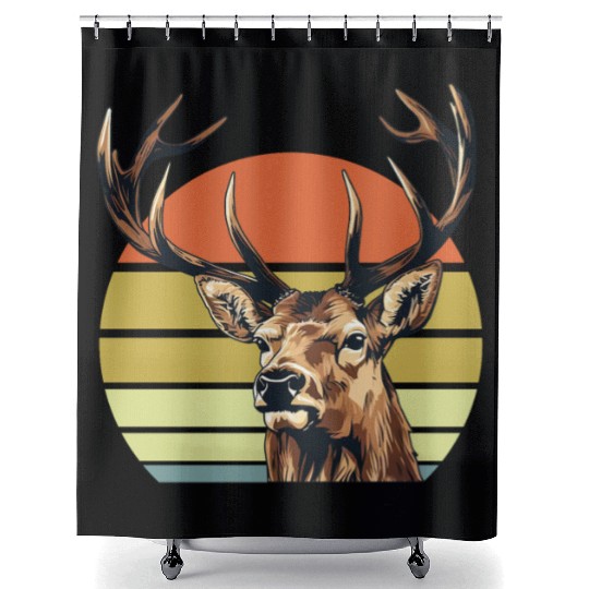 Hunting Elk Deer Funny Hunter Shower Curtains