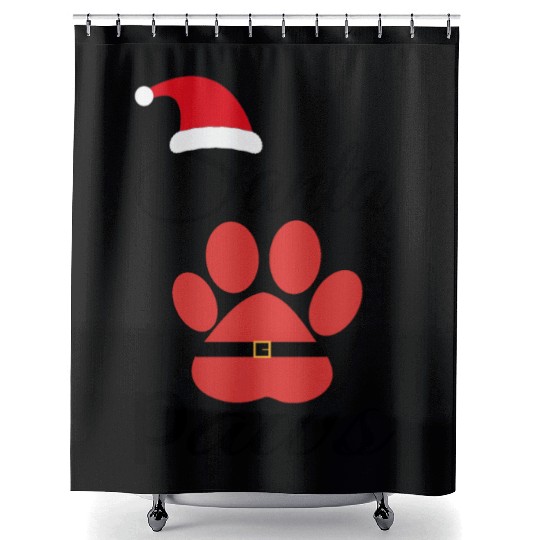 Santa Paws Shower Curtains, Christmas for Pet lover santa