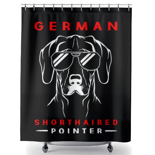 Dog With Sunglasses German Shorthaired Pointer Dog Shower Curtains
