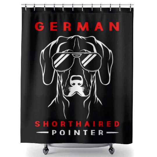 Dog With Sunglasses German Shorthaired Pointer Dog Shower Curtains
