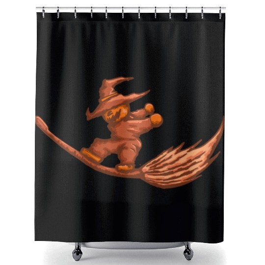 Pumpkin fly Shower Curtains