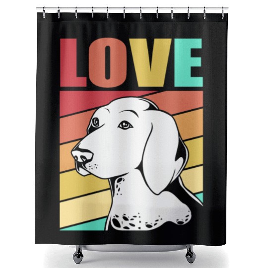 Retro German Shorthaired Pointer Dog I Love My GSP Shower Curtains
