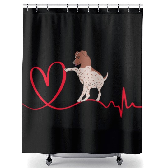 Dog Heartbeat I Love My German Shorthaired Pointer Shower Curtains