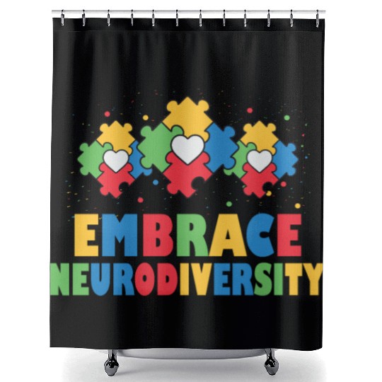 embrace neurodiversity - Embrace ADHD Autism ASD Shower Curtains