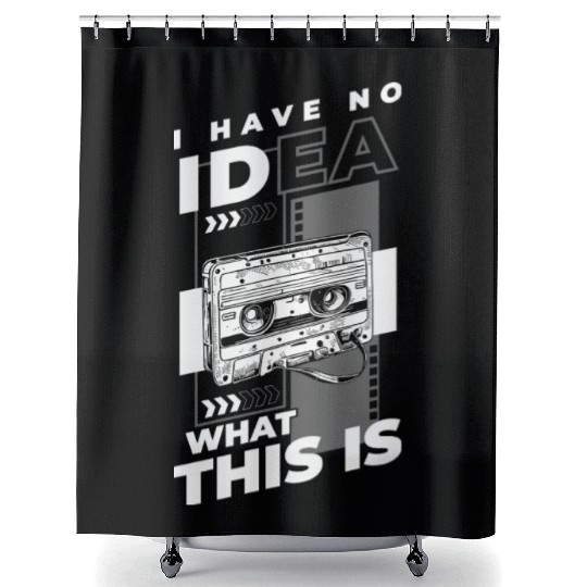 Music Cassette Tape Year Legendary Hits Shower Curtains