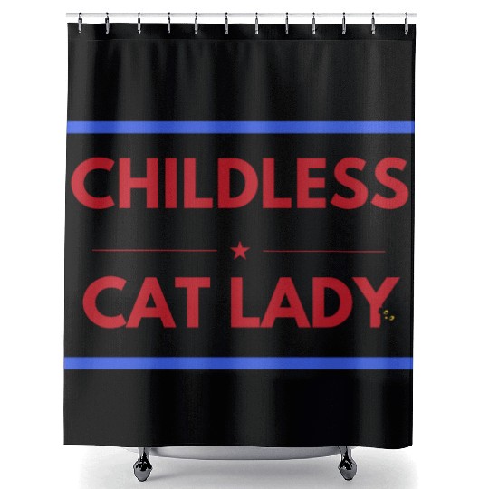 Childless cat lady Shower Curtains