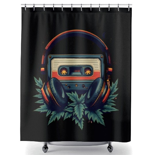 Retro Beats: Old School Cassette Shower Curtains"