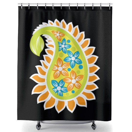 Vibrant Floral Paisley Pattern Shower Curtains